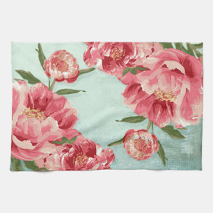 Personalisierte hübsche Retro-Blumen-Chintz-Pfings Geschirrtuch