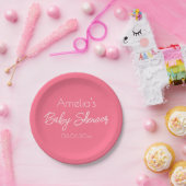 Personalisierte hübsche rosa Babyparty Pappteller (Party)