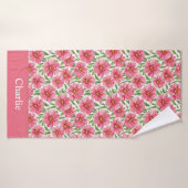 Personalisierte hübsche rosa florale Blume Badehandtuch (Badehandtuch)