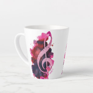 Personalisierte Hübsche Rosa Piano Musik Milchtasse