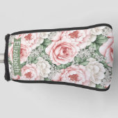 Personalisierte hübsche rosa Rosen Golf Headcover (Vorderseite)