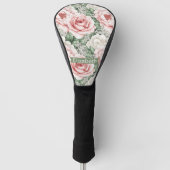 Personalisierte hübsche rosa Rosen Golf Headcover (Vorderseite)