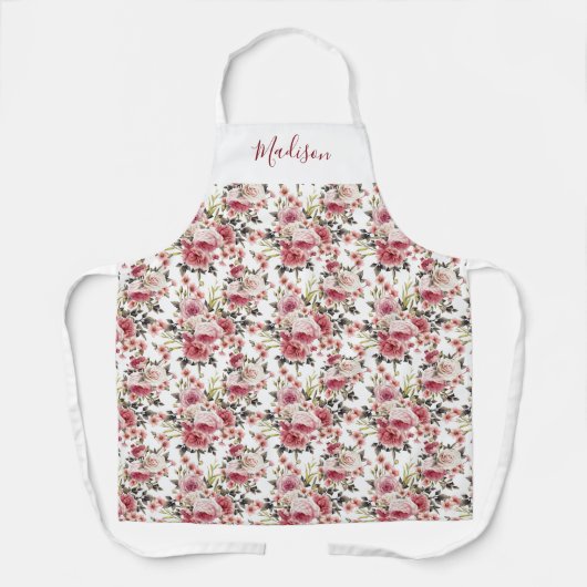 Personalisierte Hübsche Rosen Schürze (Vorderseite)