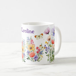 Personalisierte Hübsche Sommer-Blume Kaffeetasse