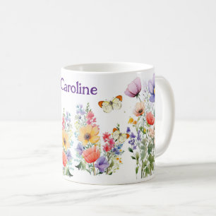 Personalisierte Hübsche Sommer-Blume Kaffeetasse