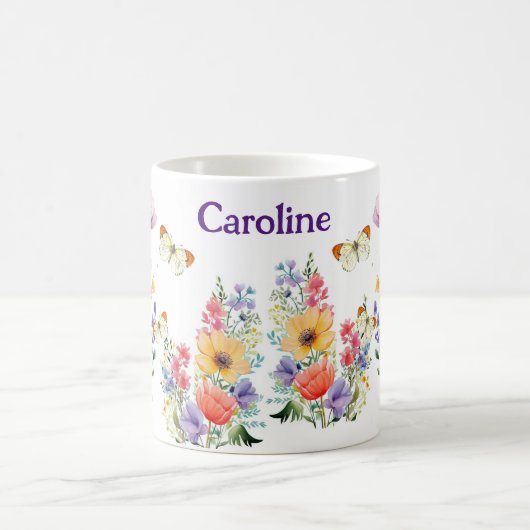 Personalisierte Hübsche Sommer-Blume Kaffeetasse (Mittel)