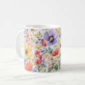 Personalisierte Hübsche Sommer-Blume Kaffeetasse (Vorderseite Links)