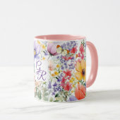 Personalisierte Hübsche Sommer-Blume Tasse (VorderseiteRechts)