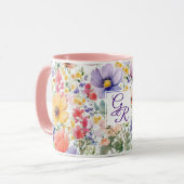 Personalisierte Hübsche Sommer-Blume Tasse (Vorderseite Links)