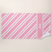 Personalisierte, Hübsche Streifen Strandtuch (Vorderseite)