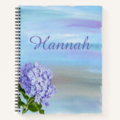 Personalisierte Hübsche Wasserfarbe Hydrangea Notizbuch (Vorderseite)