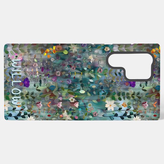 Personalisierte Hübsche Wildblume Boho Pattern Samsung Galaxy Hülle (Rückseite (Horizontal))