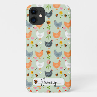 Personalisierte Hühner Grünes iPhone 11 Fall Case-Mate iPhone Hülle