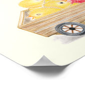 Personalisierte Hühnerfamilie Erdbeeren Kunst Poster (Ecke)