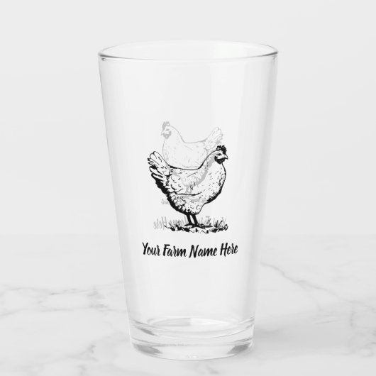 Personalisierte Hühnerfarm Glas (Rückseite)