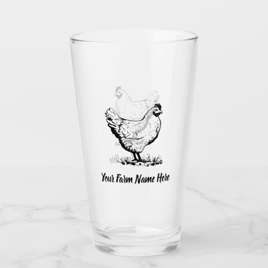 Personalisierte Hühnerfarm Glas (Vorderseite)