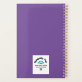 Personalisierte Hühnerkuh mit violetten Blumen Planer (Rückseite)