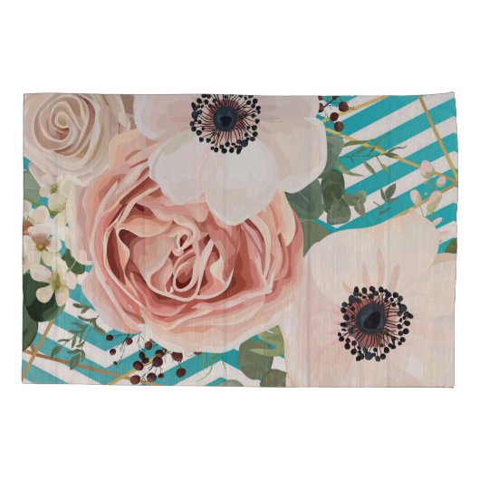 Personalisierte Hüllen Geometrische Rose Zickzack  Kissenbezug (Rückseite-Links)