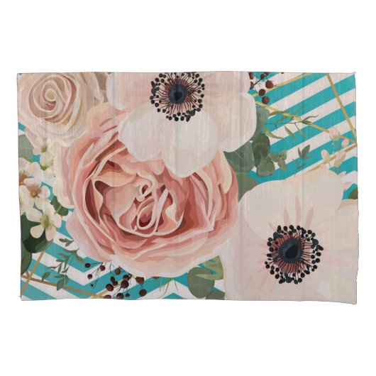 Personalisierte Hüllen Geometrische Rose Zickzack Kissenbezug (Vorderseite-Links)