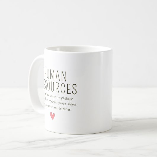 Personalisierte Humanressourcen Kaffeetasse (Vorderseite Links)