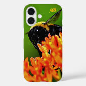 Personalisierte Hummel auf Blume iPhone Case (Rückseite)