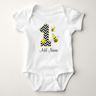 Personalisierte Hummel Bee 1. Geburtstag Zickzack Baby Strampler