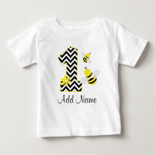 Personalisierte Hummel-Bienen-1. Geburtstag Baby T-shirt