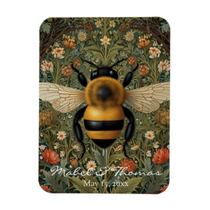 Personalisierte Hummel Boho Botanische Hochzeit Magnet