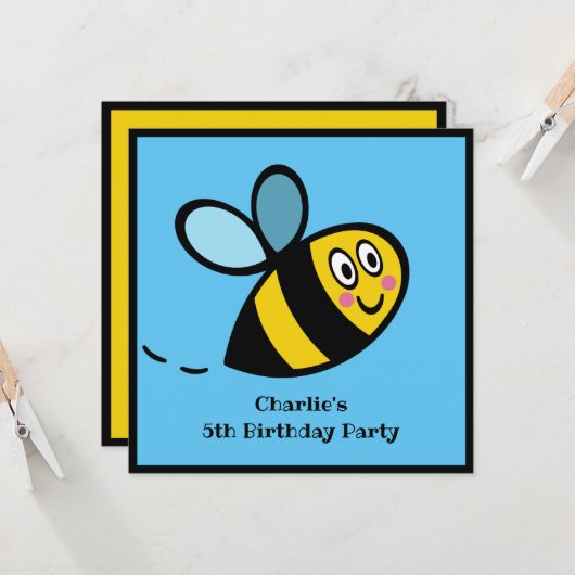 Personalisierte Hummeleinladung (Vorderseite/Rückseite Beispiel)