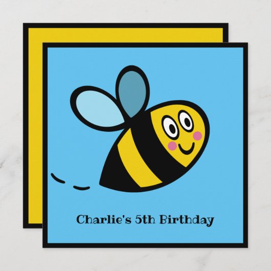 Personalisierte Hummeleinladung (Vorne/Hinten)