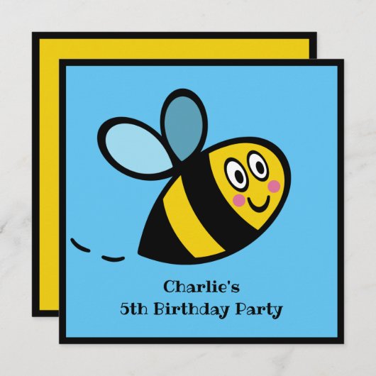 Personalisierte Hummeleinladung (Vorne/Hinten)
