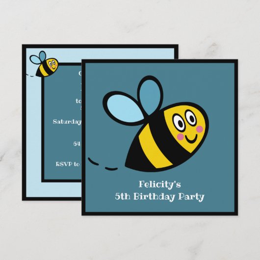 Personalisierte Hummeleinladung (Vorne/Hinten)
