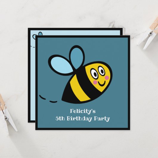 Personalisierte Hummeleinladung (Vorderseite/Rückseite Beispiel)