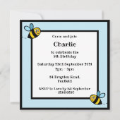 Personalisierte Hummeleinladung (Rückseite)