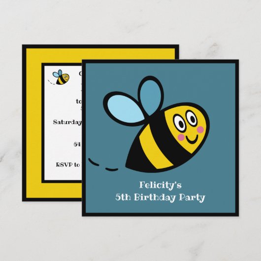 Personalisierte Hummeleinladung (Vorne/Hinten)