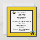 Personalisierte Hummeleinladung (Rückseite)