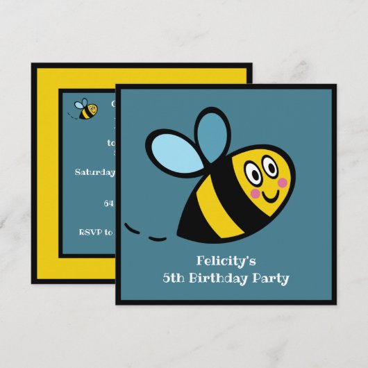 Personalisierte Hummeleinladung (Vorne/Hinten)