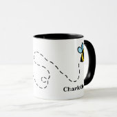 Personalisierte Hummeln Herzmuster Tasse (VorderseiteRechts)