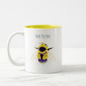 Personalisierte Hummeln-Tasse Zweifarbige Tasse (Links)