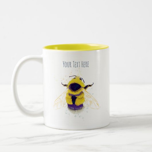 Personalisierte Hummeln-Tasse Zweifarbige Tasse (Links)