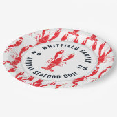 Personalisierte Hummer-Köche Pappteller (Schrägansicht)