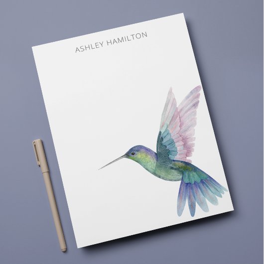 Personalisierte Hummingbird Aquarellfarben Mitteilungskarte