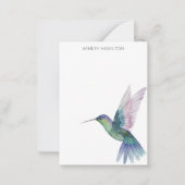 Personalisierte Hummingbird Aquarellfarben Mitteilungskarte (Vorderseite)
