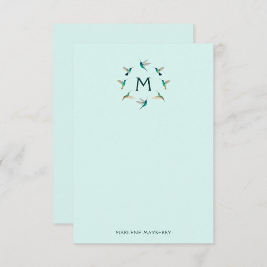 Personalisierte Hummingbird-Karte Dankeskarte (Vorne/Hinten)