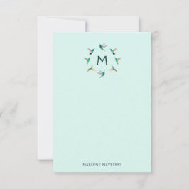 Personalisierte Hummingbird-Karte Dankeskarte