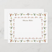 Personalisierte Hummingvögel Mitteilungskarte (Vorne/Hinten)