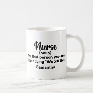 Personalisierte humorvolle Krankenschwester Defini Kaffeetasse