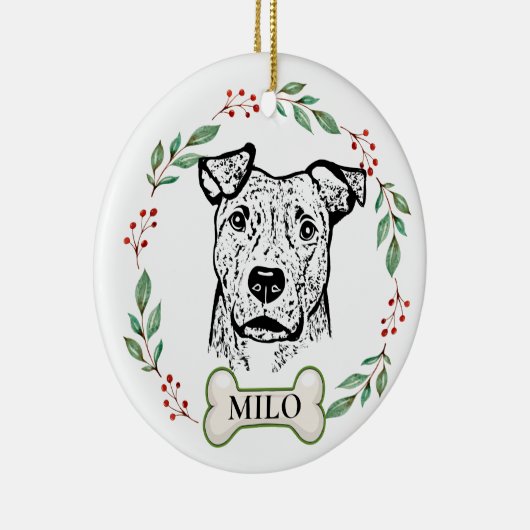 Personalisierte-Hund- Zeichn Keramik Ornament (Rechts)