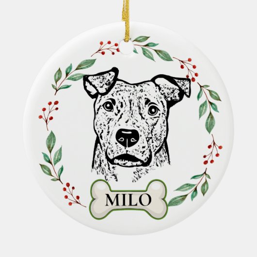 Personalisierte-Hund- Zeichn Keramik Ornament (Hinten)