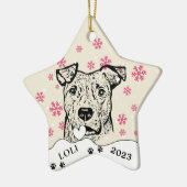 Personalisierte-Hund- Zeichn Keramik Ornament (Links)
